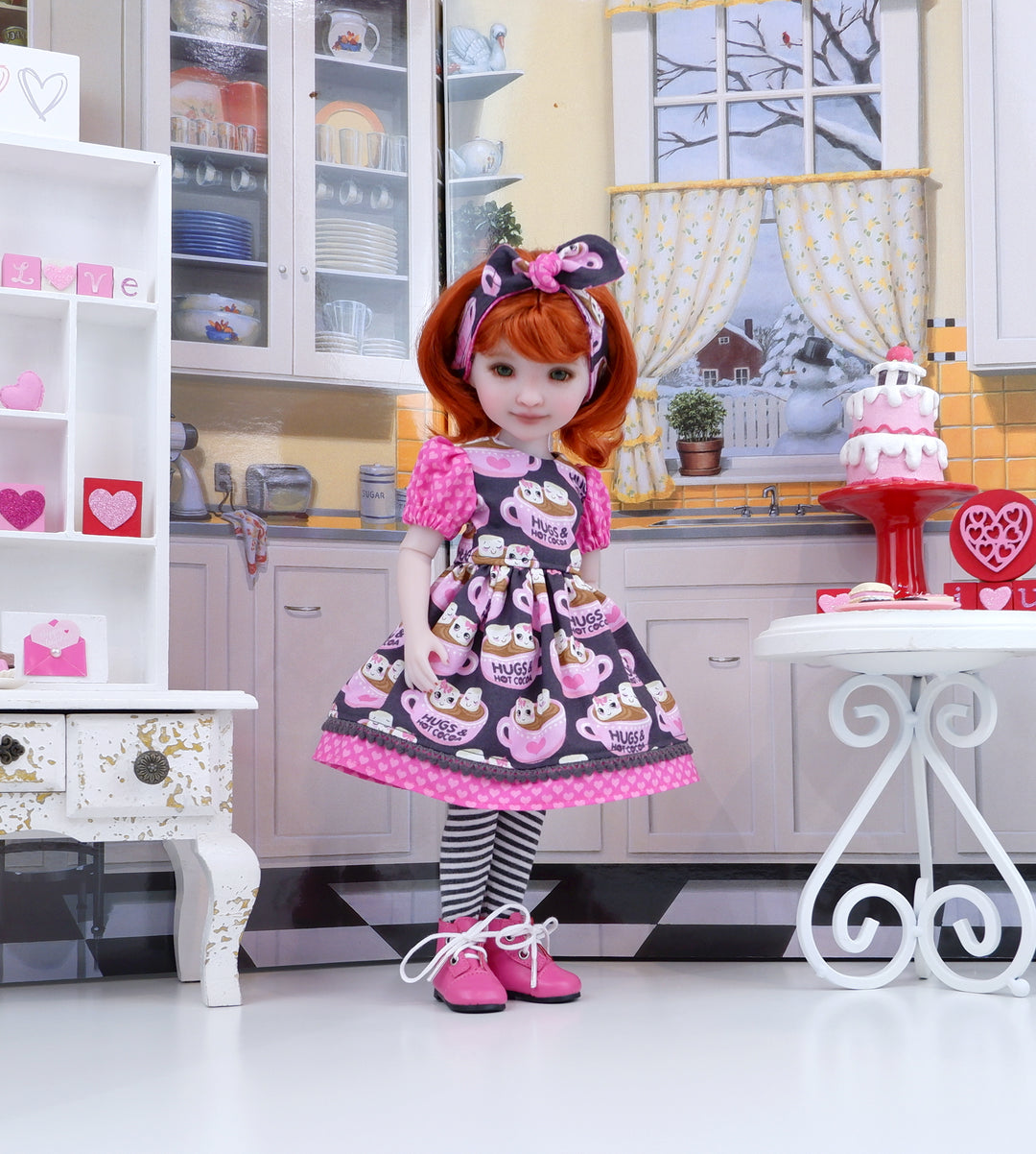 Cozy Cup of Cocoa - dress and boots for Ruby Red Fashion Friends doll