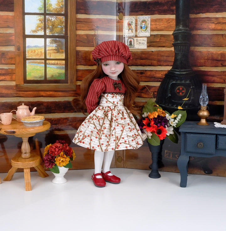 Cranberry Harvest - dress with shoes for Ruby Red Fashion Friends doll
