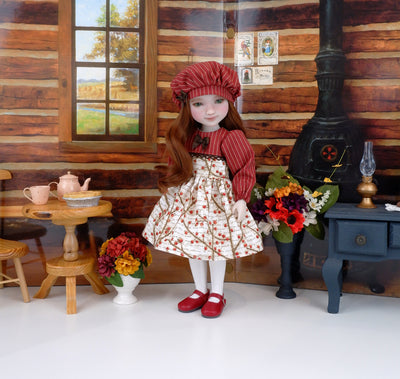Cranberry Harvest - dress with shoes for Ruby Red Fashion Friends doll