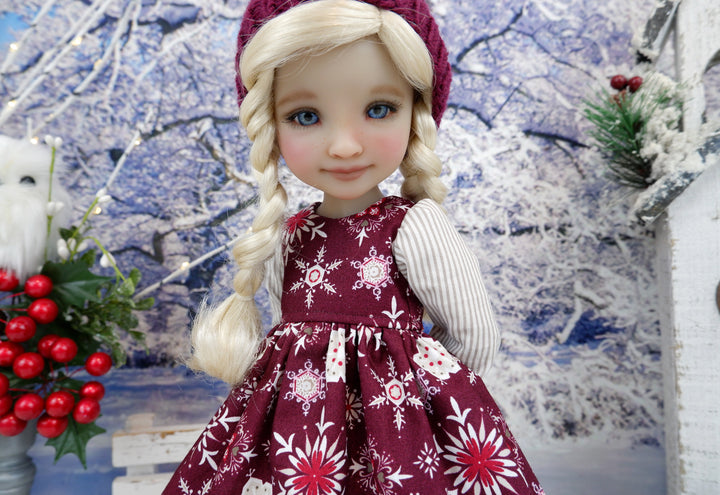 Cranberry Snowflakes - dress ensemble with boots for Ruby Red Fashion Friends doll