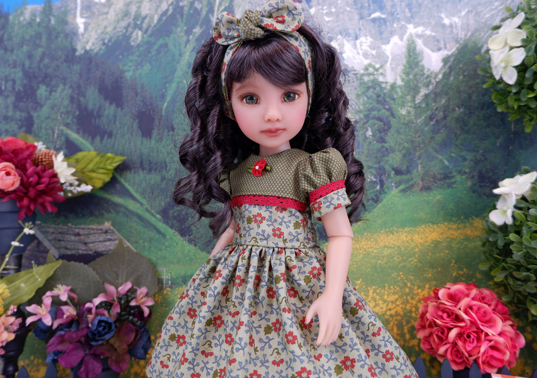 Crimson Wildflowers - dress and shoes for Ruby Red Fashion Friends doll