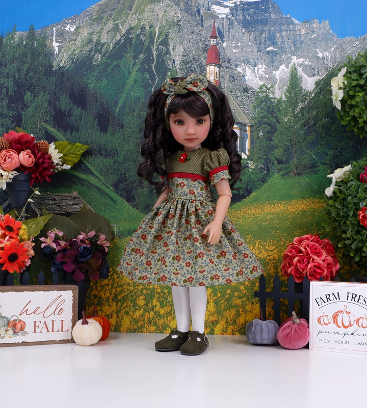 Crimson Wildflowers - dress and shoes for Ruby Red Fashion Friends doll