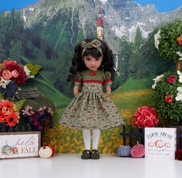 Crimson Wildflowers - dress and shoes for Ruby Red Fashion Friends doll