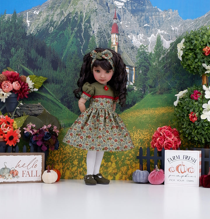 Crimson Wildflowers - dress and shoes for Ruby Red Fashion Friends doll