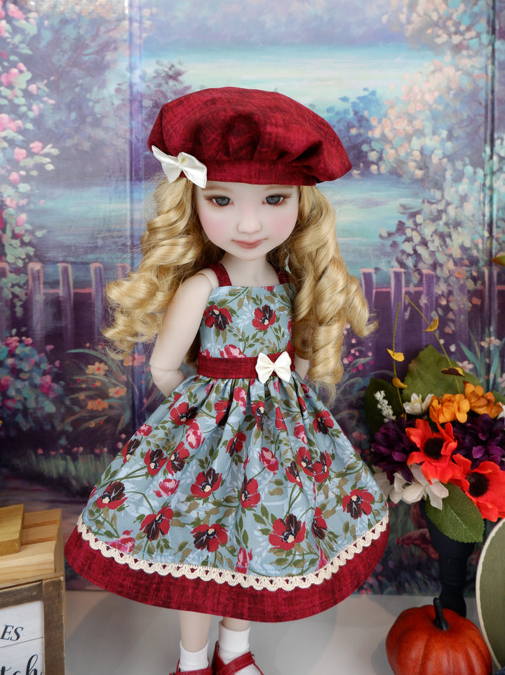 Crisp Autumn Roses - dress with shoes for Ruby Red Fashion Friends doll