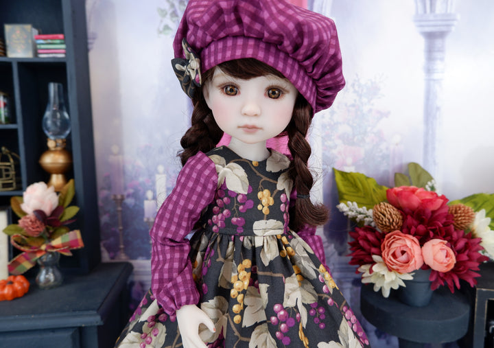 Currant Wine - dress and hat with boots for Ruby Red Fashion Friends doll