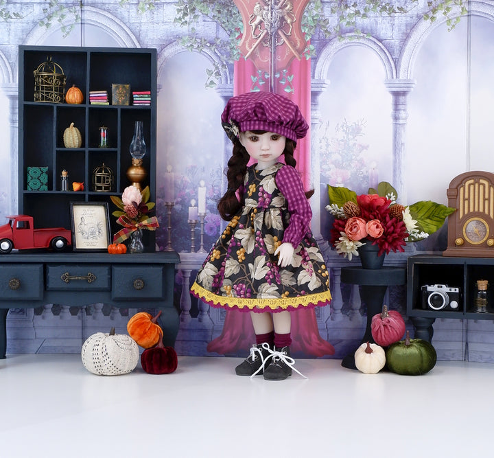 Currant Wine - dress and hat with boots for Ruby Red Fashion Friends doll