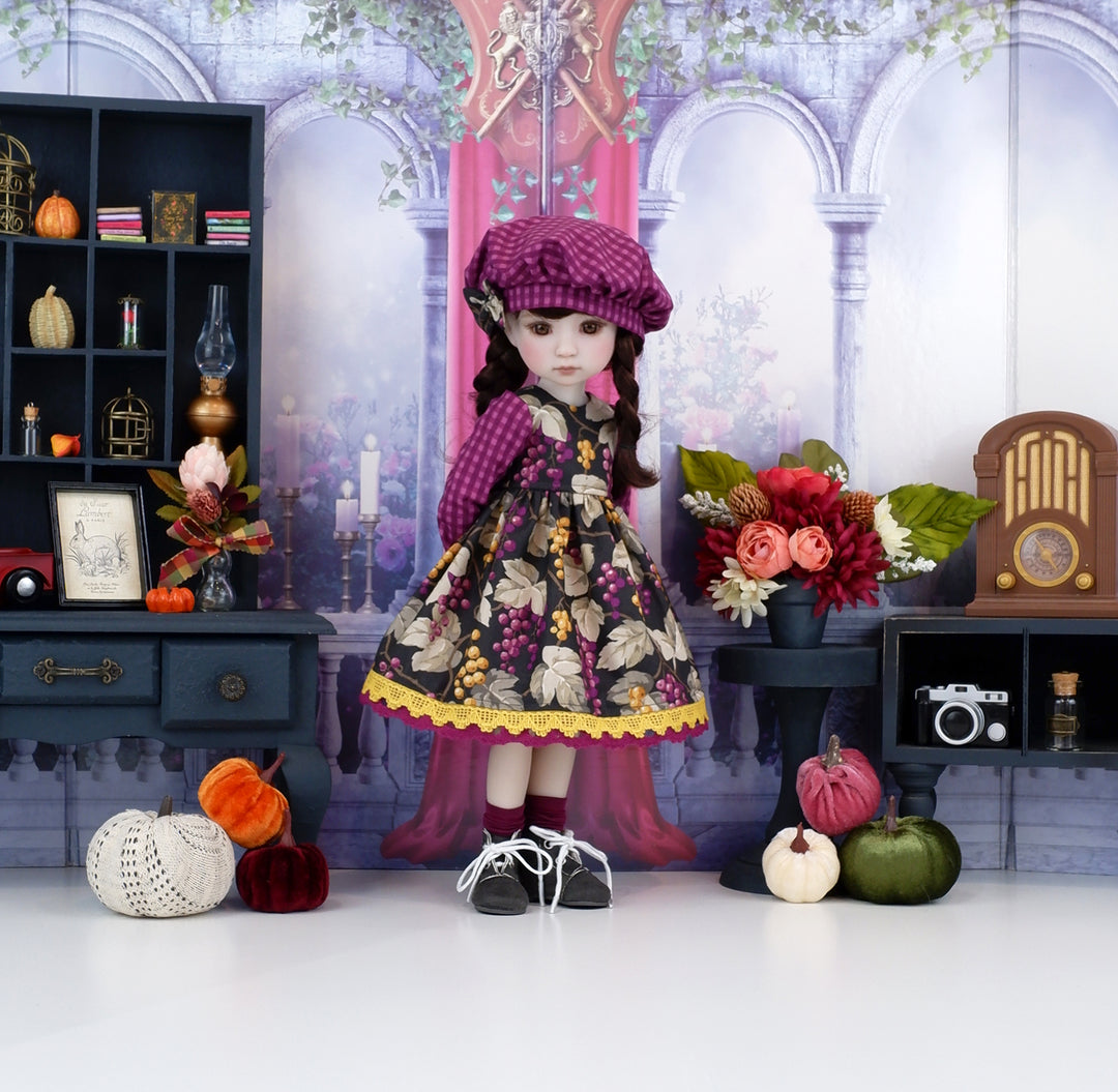 Currant Wine - dress and hat with boots for Ruby Red Fashion Friends doll