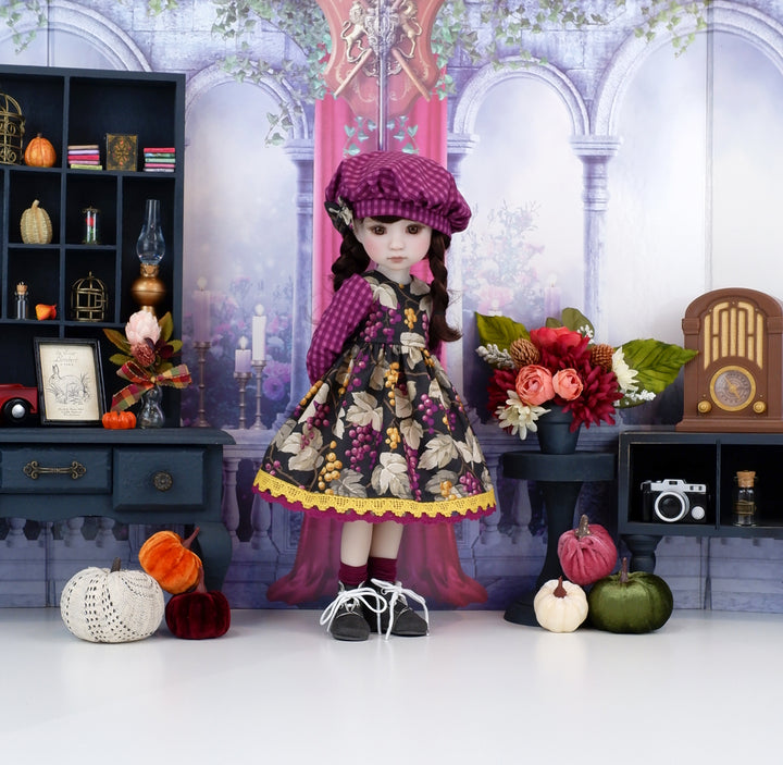 Currant Wine - dress and hat with boots for Ruby Red Fashion Friends doll