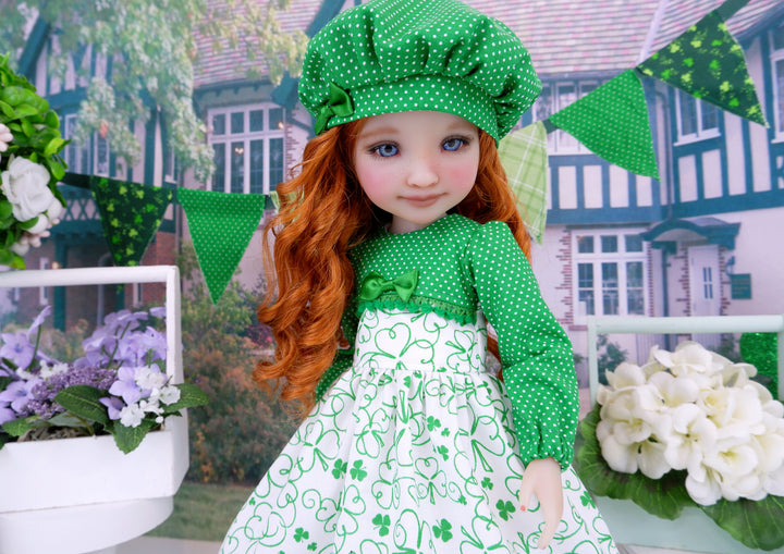 Cursive Clovers - dress with shoes for Ruby Red Fashion Friends doll