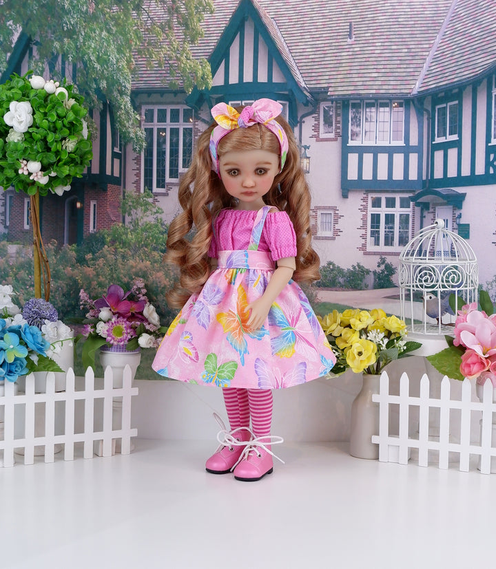 Cute Butterfly - blouse & jumper with boots for Ruby Red Fashion Friends doll