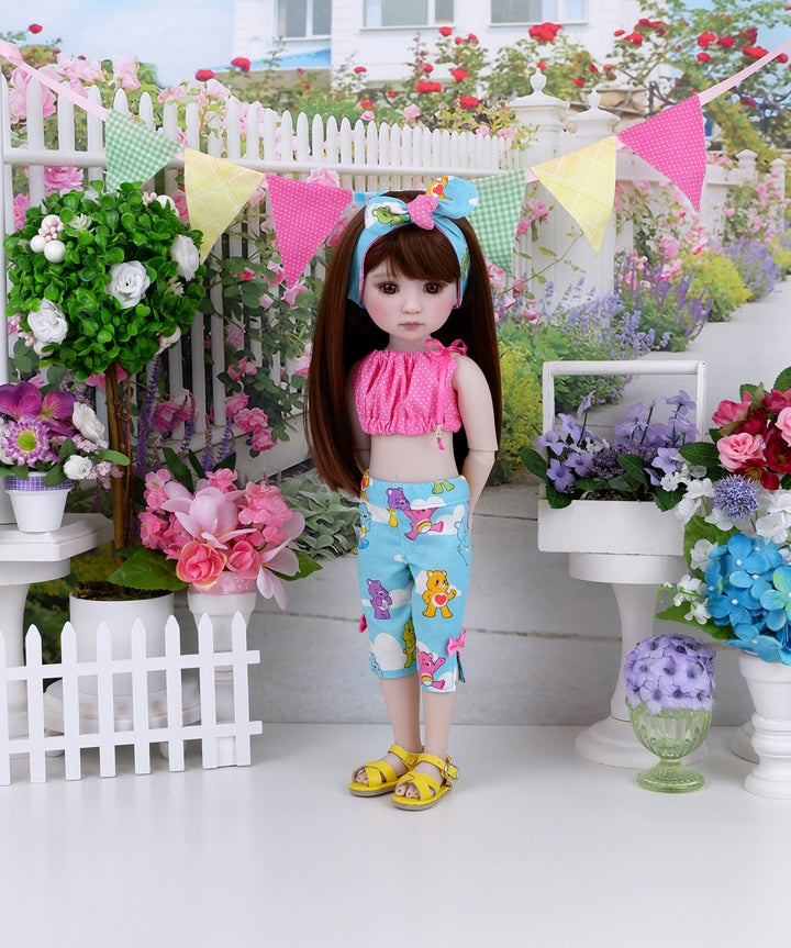 Cute Care Bears - crop top & capris with sandals for Ruby Red Fashion Friends doll