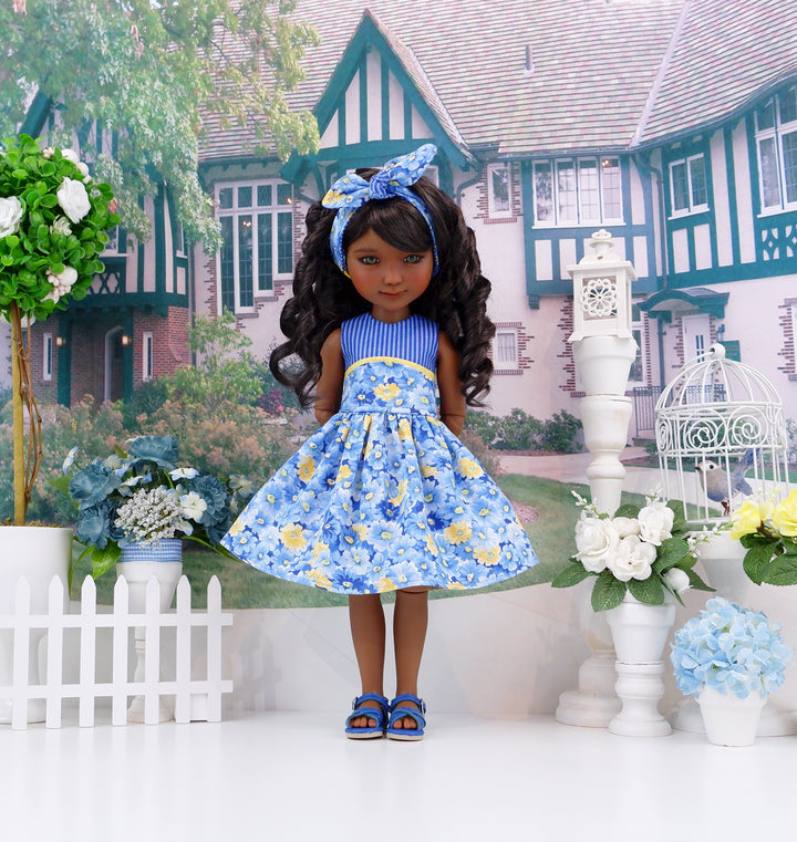 Daisy Blue - dress and sandals for Ruby Red Fashion Friends doll