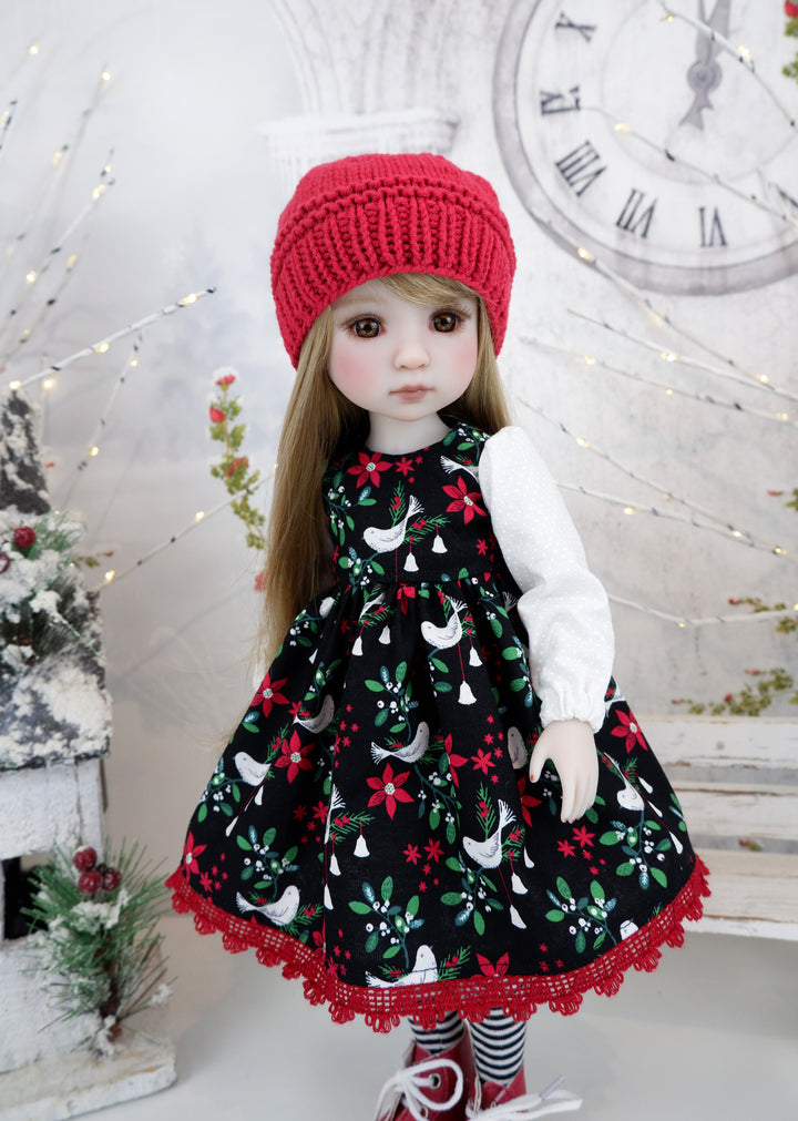 December Dove - dress ensemble with boots for Ruby Red Fashion Friends doll