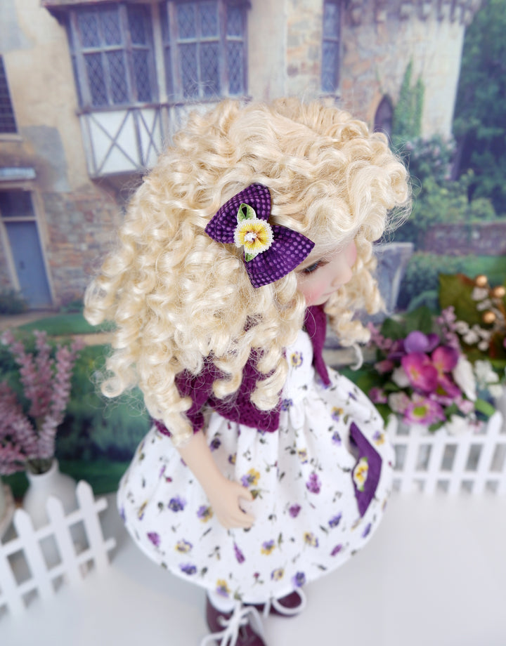 Delicate Pansies - dress with sweater & boots for Ruby Red Fashion Friends doll