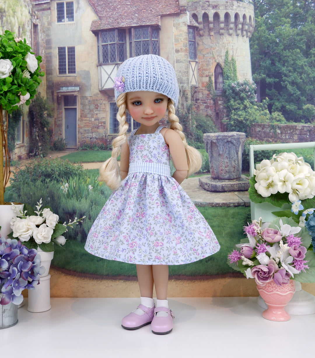 Delicate Posies - dress & sweater with shoes for Ruby Red Fashion Friends doll