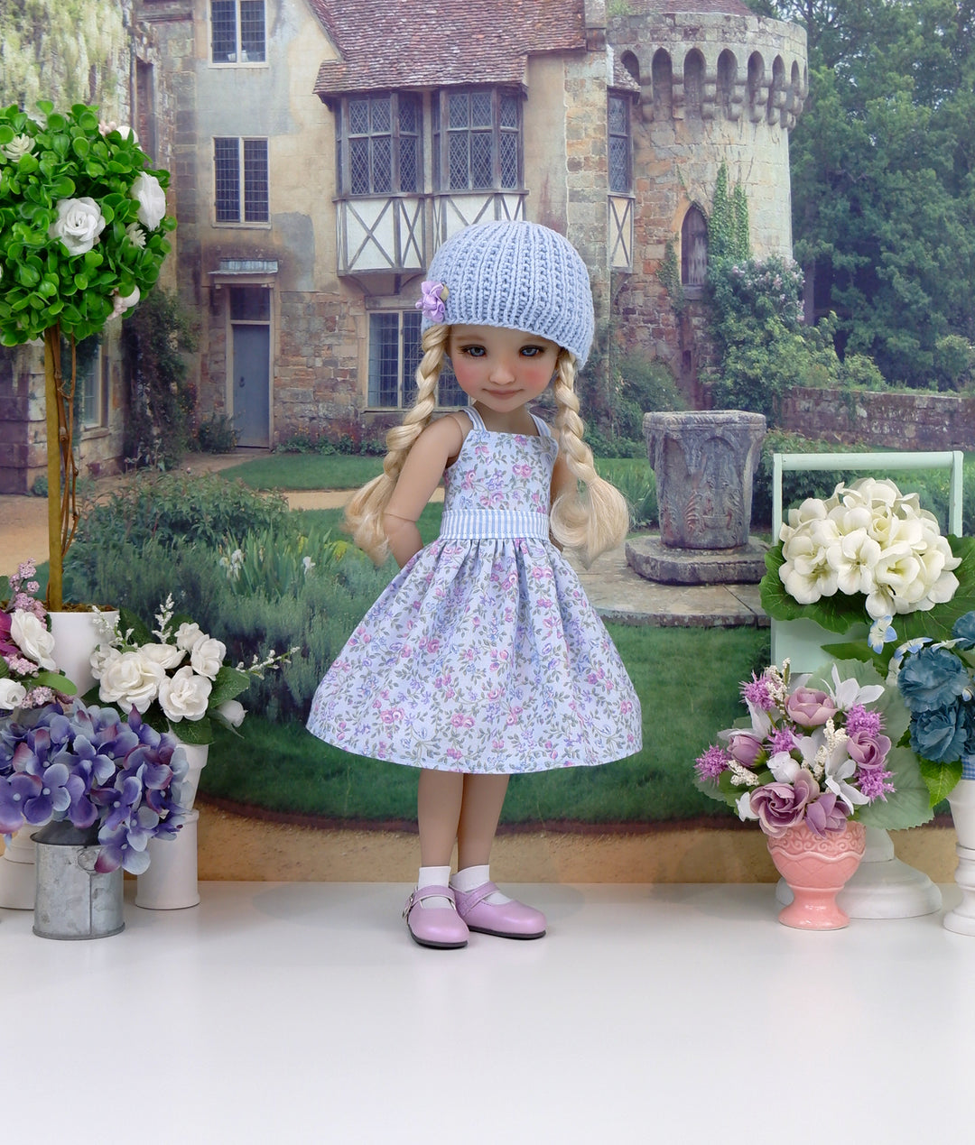 Delicate Posies - dress & sweater with shoes for Ruby Red Fashion Friends doll