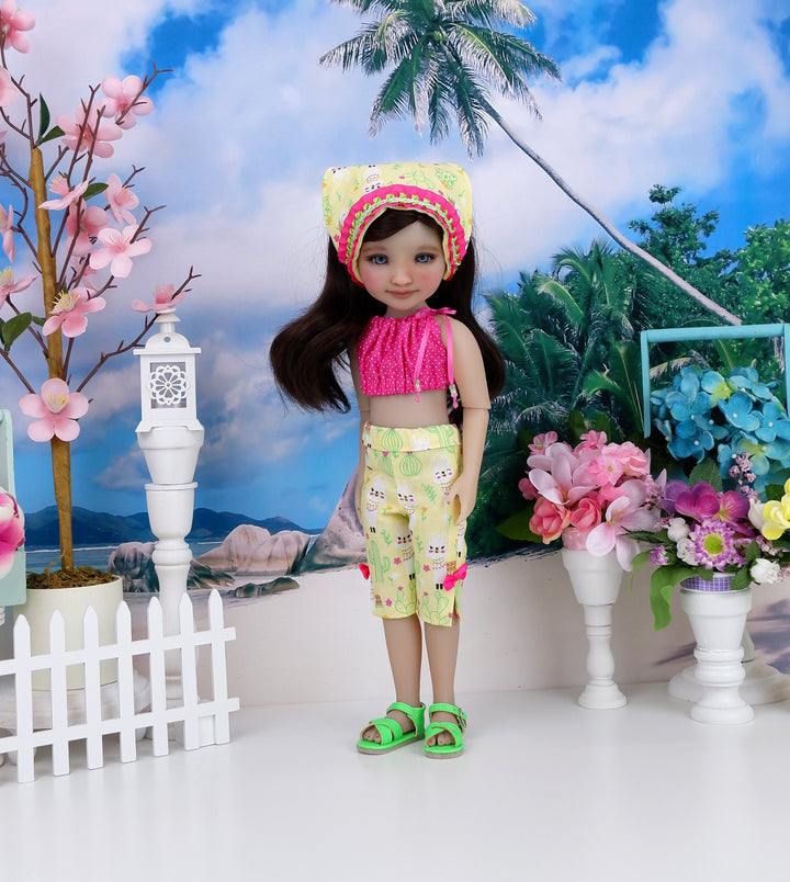 Desert Llama - crop top & capris with sandals for Ruby Red Fashion Friends doll