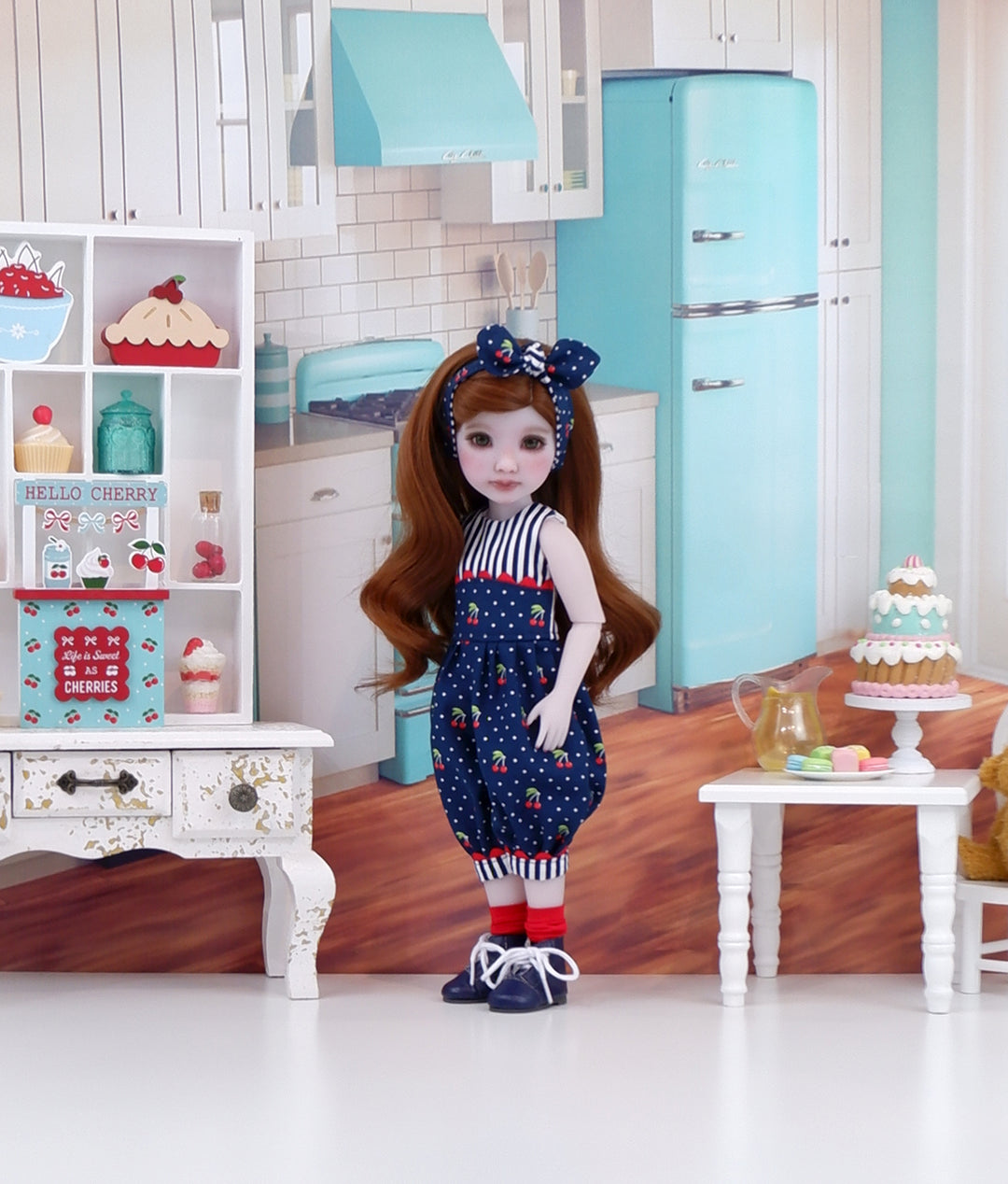 Dessert Cherries - romper with boots for Ruby Red Fashion Friends doll