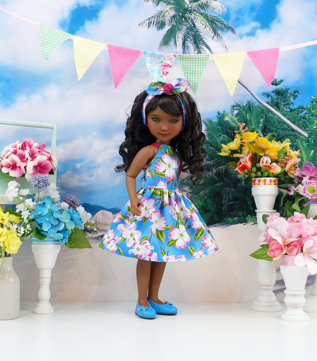 Dogwood Beauty - dress and sandals for Ruby Red Fashion Friends doll