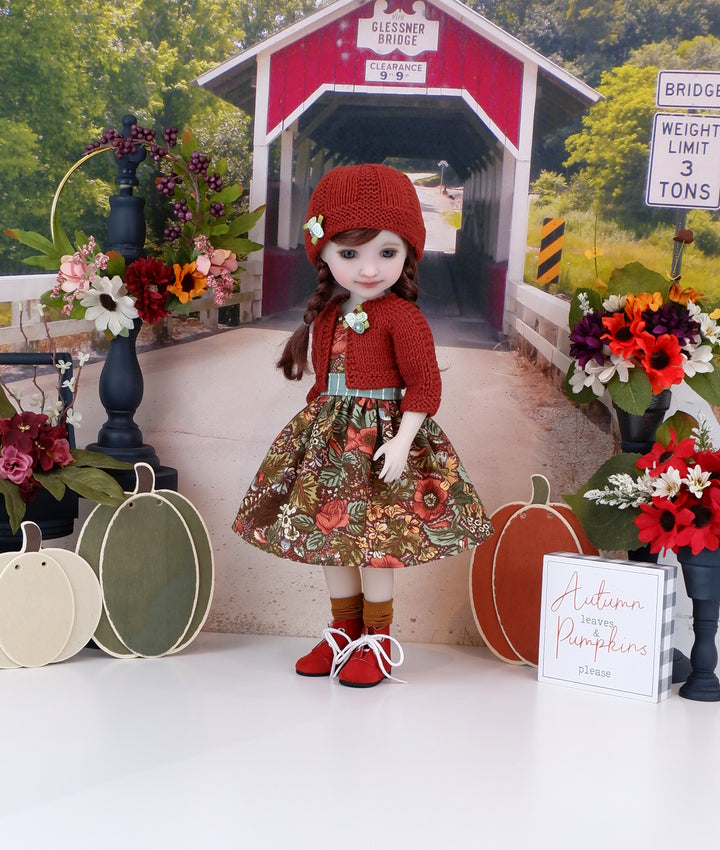 Early Autumn - dress and sweater set with boots for Ruby Red Fashion Friends doll