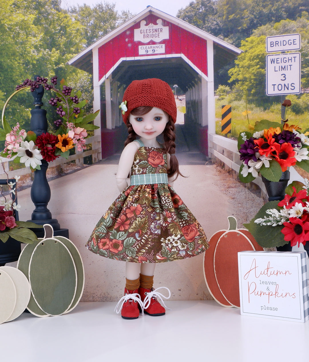 Early Autumn - dress and sweater set with boots for Ruby Red Fashion Friends doll