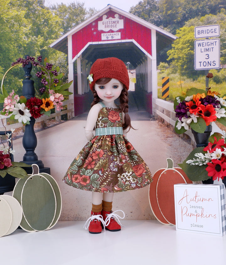 Early Autumn - dress and sweater set with boots for Ruby Red Fashion Friends doll