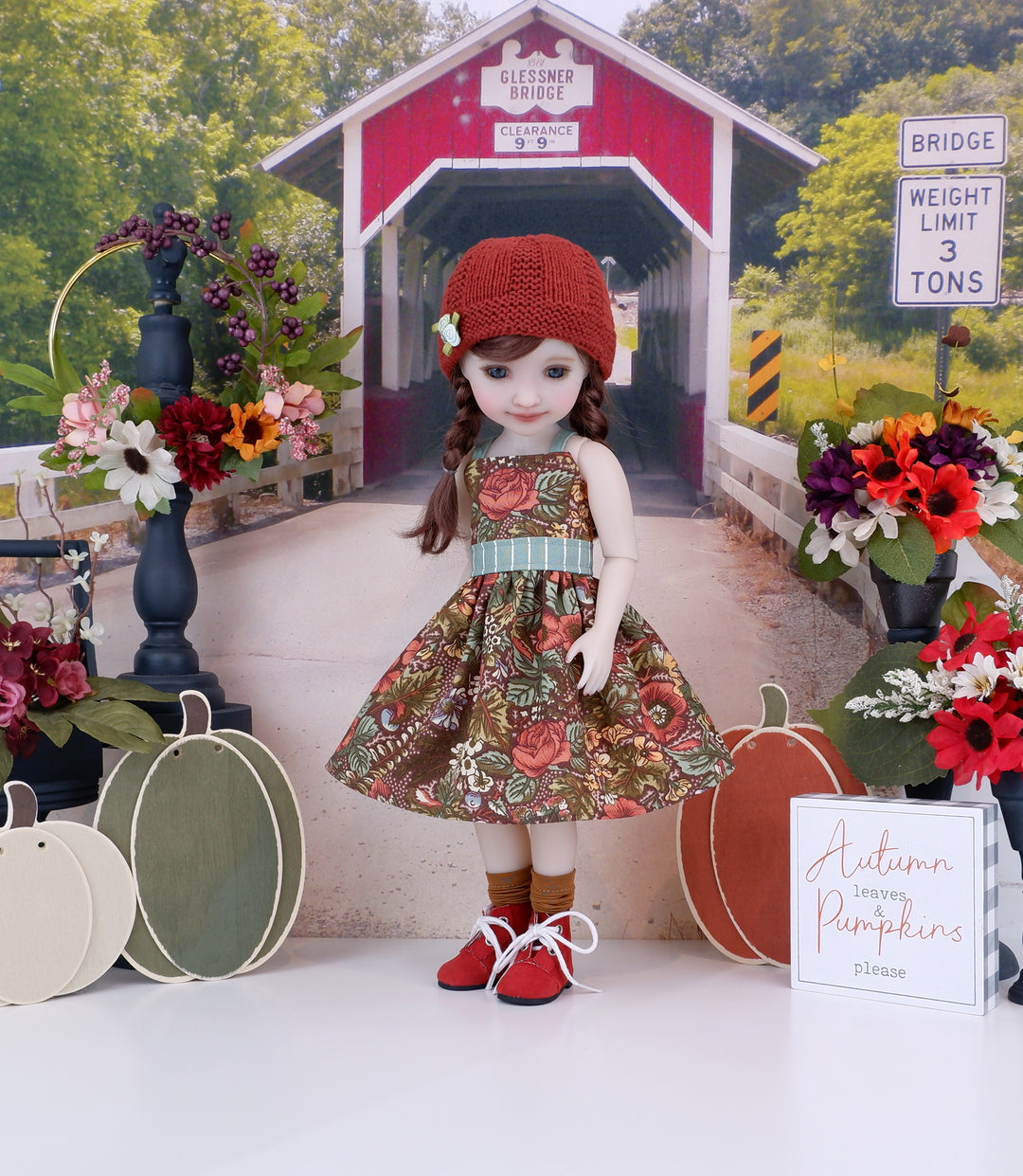 Early Autumn - dress and sweater set with boots for Ruby Red Fashion Friends doll