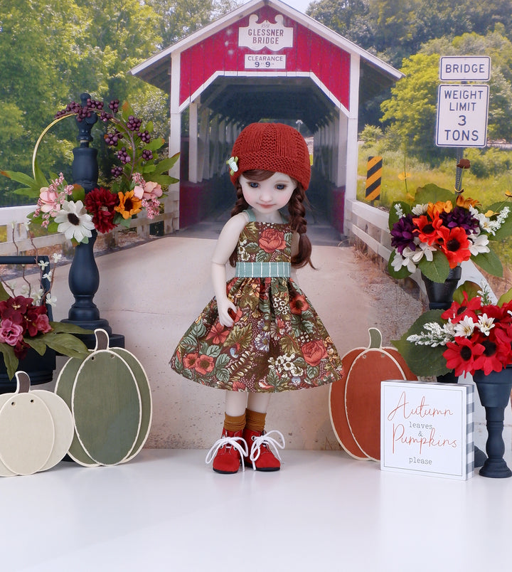 Early Autumn - dress and sweater set with boots for Ruby Red Fashion Friends doll