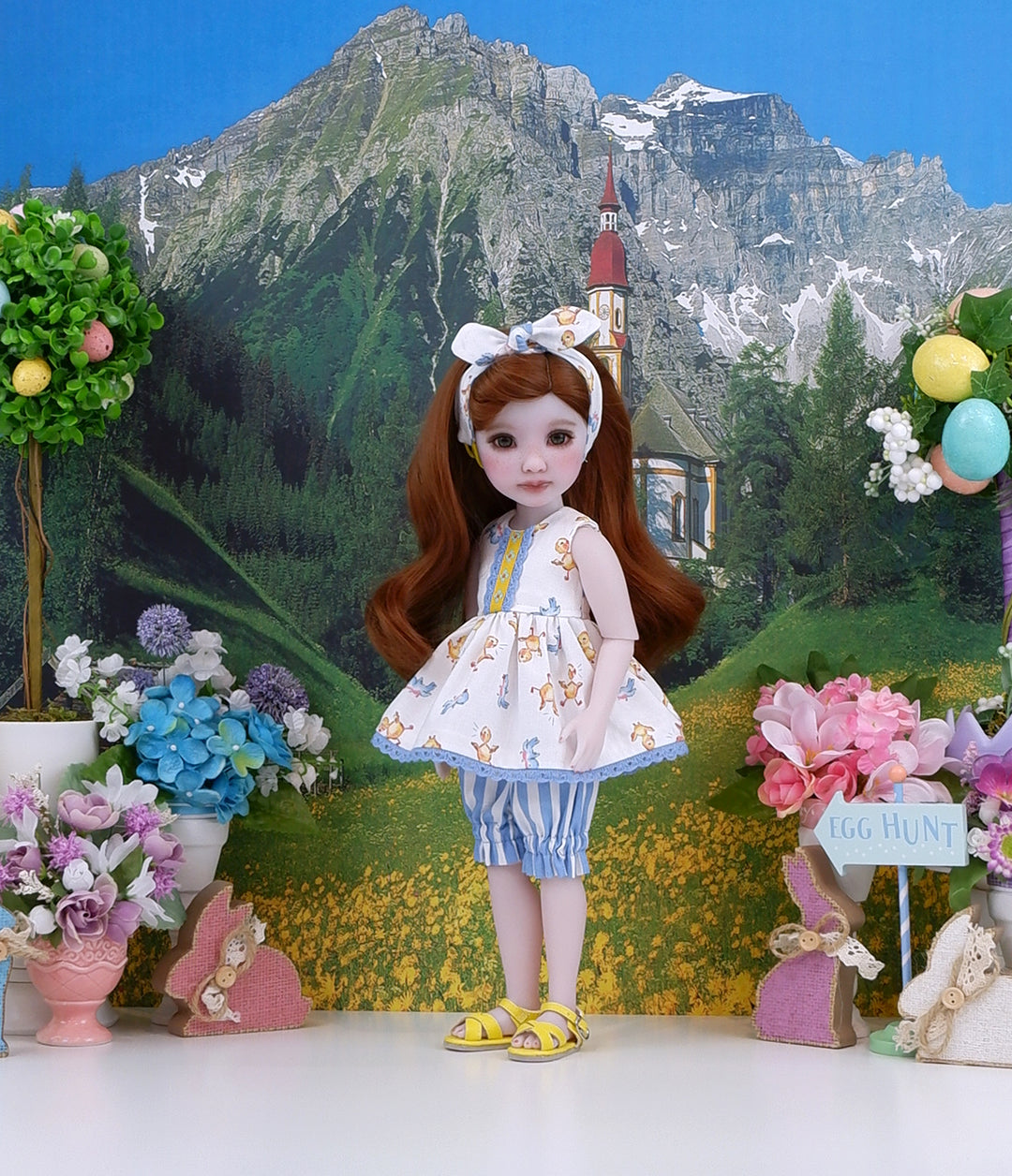 Easter Birds - top & bloomers with sandals for Ruby Red Fashion Friends doll