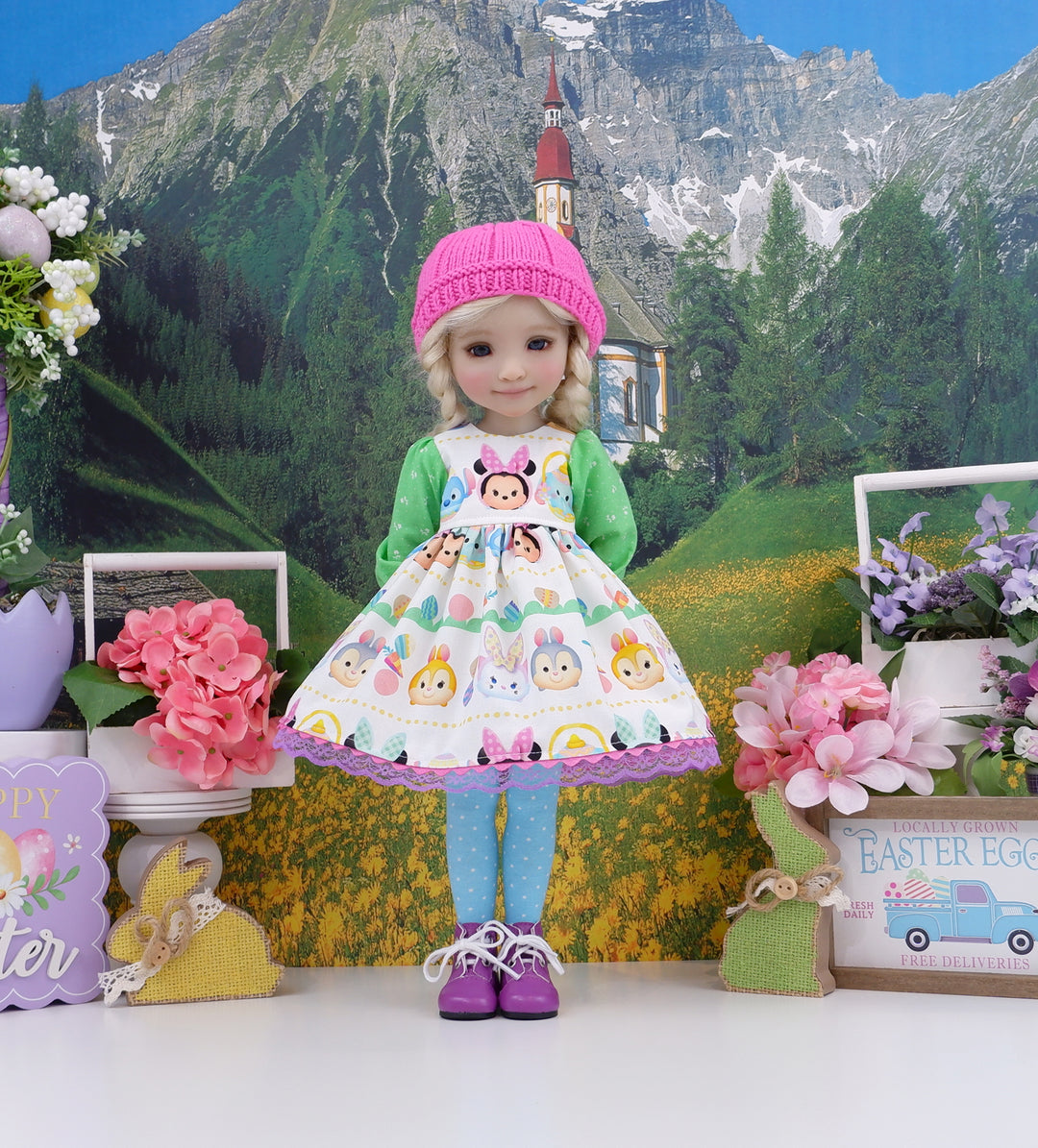 Easter in Disneyland - dress with boots for Ruby Red Fashion Friends doll