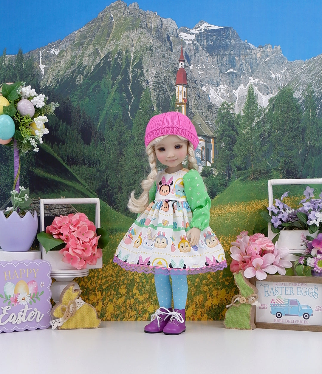 Easter in Disneyland - dress with boots for Ruby Red Fashion Friends doll