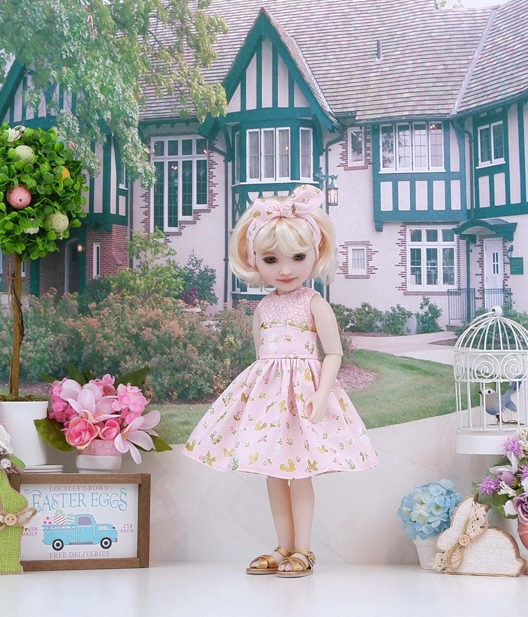 Easter Innocence - dress and sandals for Ruby Red Fashion Friends doll