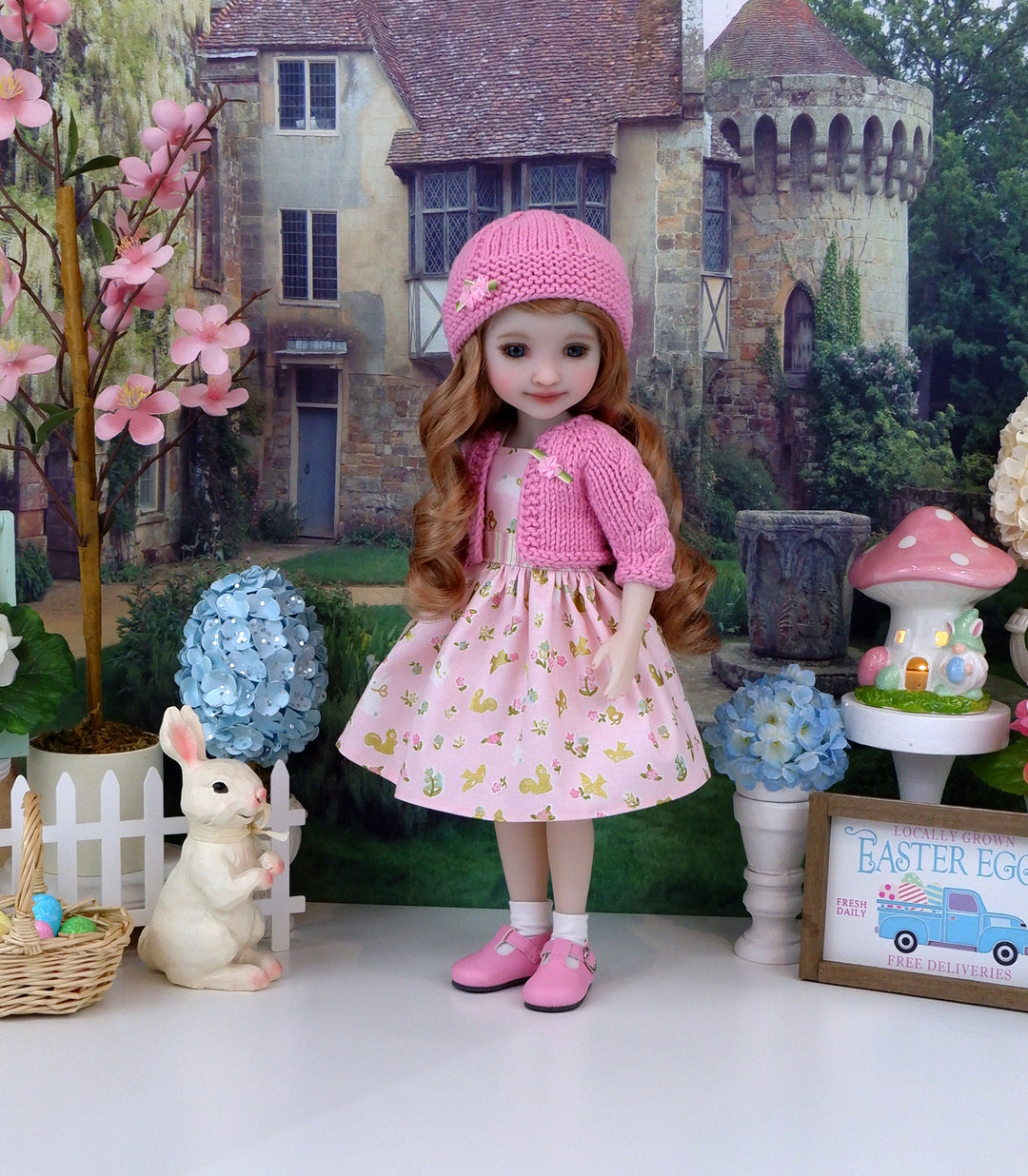 Enchanted Easter - dress and sweater with shoes for Ruby Red Fashion Friends doll