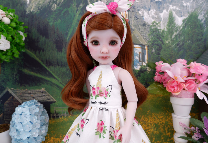 Enchanted Unicorn - dress and shoes for Ruby Red Fashion Friends doll