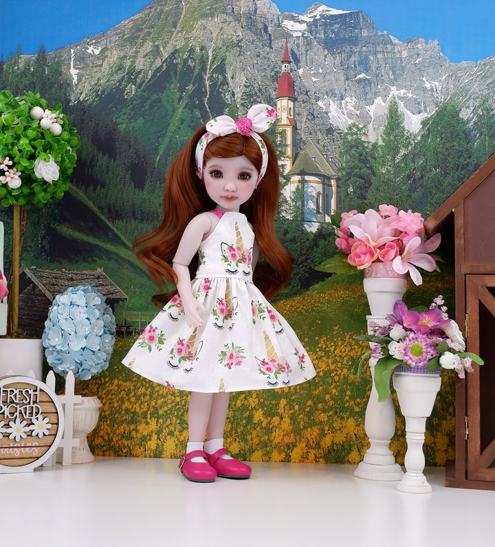 Enchanted Unicorn - dress and shoes for Ruby Red Fashion Friends doll