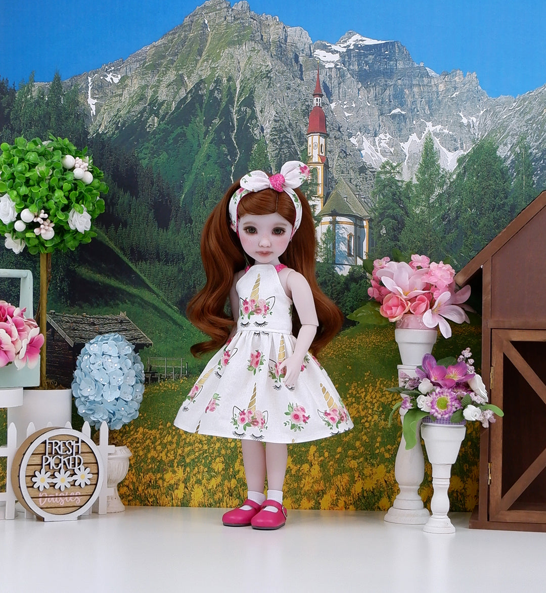 Enchanted Unicorn - dress and shoes for Ruby Red Fashion Friends doll