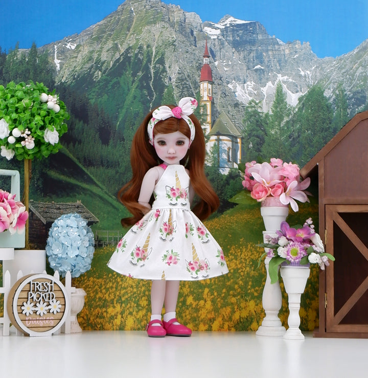 Enchanted Unicorn - dress and shoes for Ruby Red Fashion Friends doll