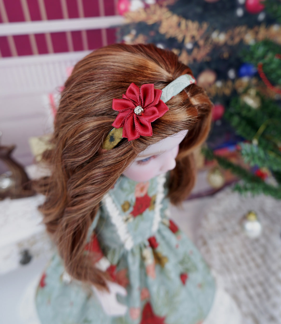 Enchanting Poinsettias - dress with shoes for Ruby Red Fashion Friends doll