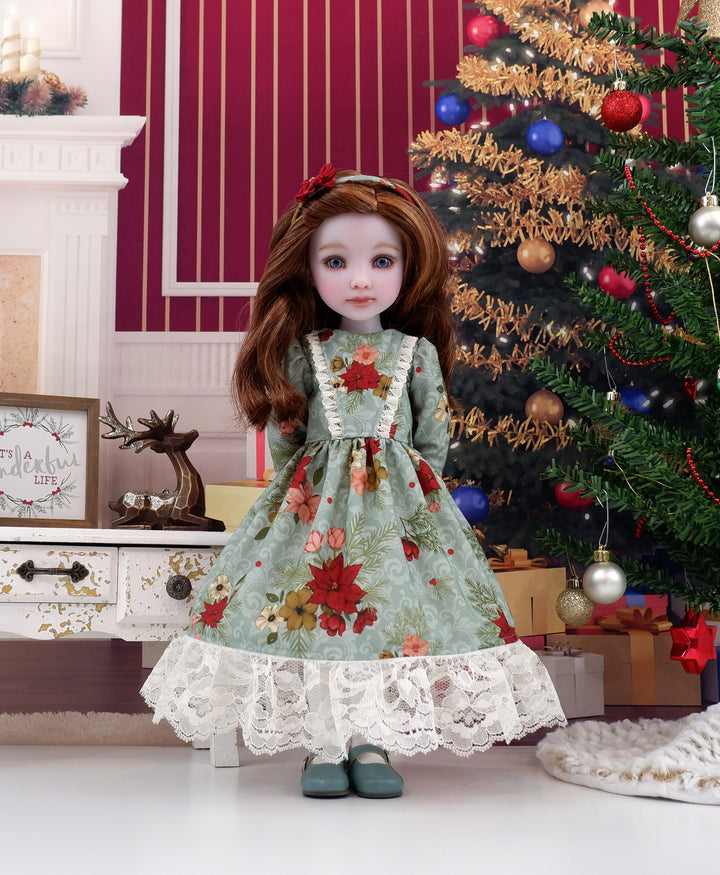 Enchanting Poinsettias - dress with shoes for Ruby Red Fashion Friends doll