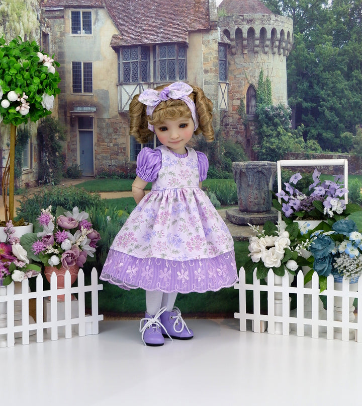 Enchanting Wildflowers - dress & pinafore with boots for Ruby Red Fashion Friends doll