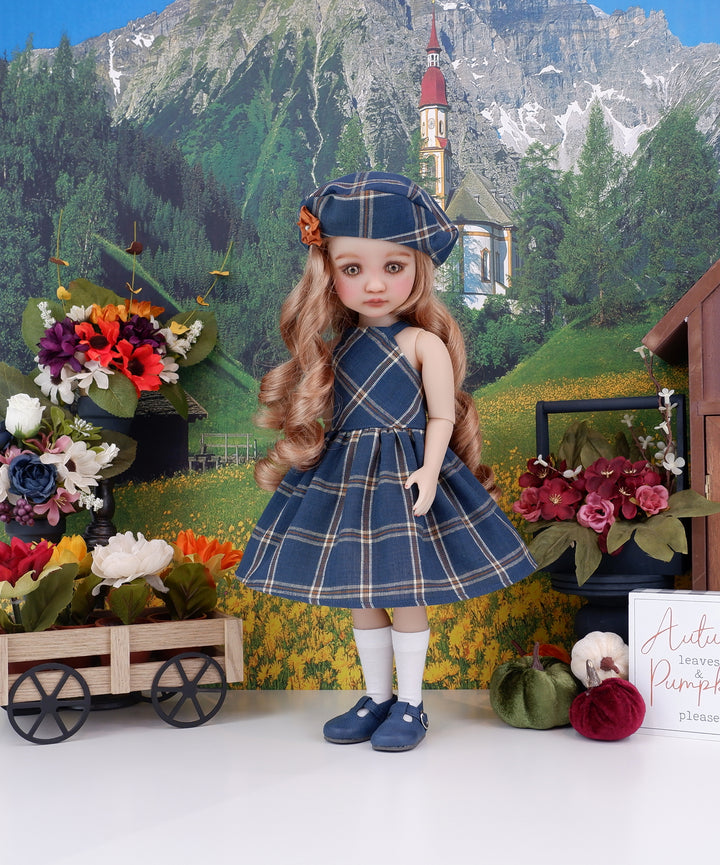 European Plaid - dress with shoes for Ruby Red Fashion Friends doll