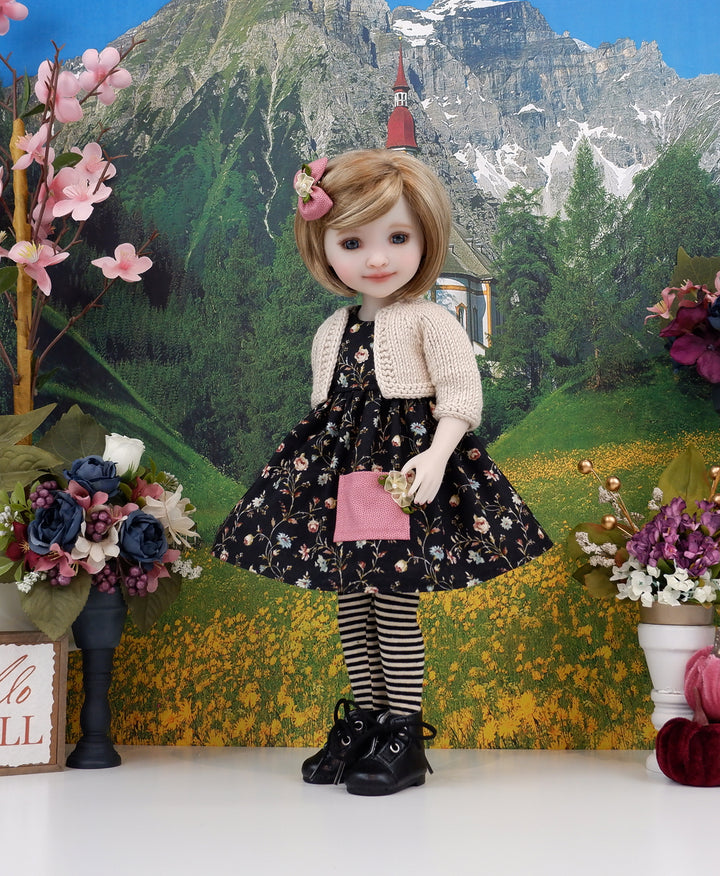 Evening Wildflowers - dress, sweater &amp; boots for Ruby Red Fashion Friends doll