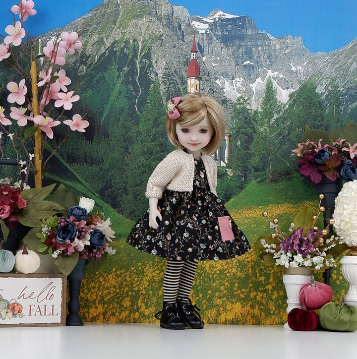 Evening Wildflowers - dress, sweater &amp; boots for Ruby Red Fashion Friends doll