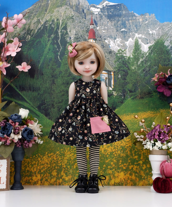 Evening Wildflowers - dress, sweater &amp; boots for Ruby Red Fashion Friends doll