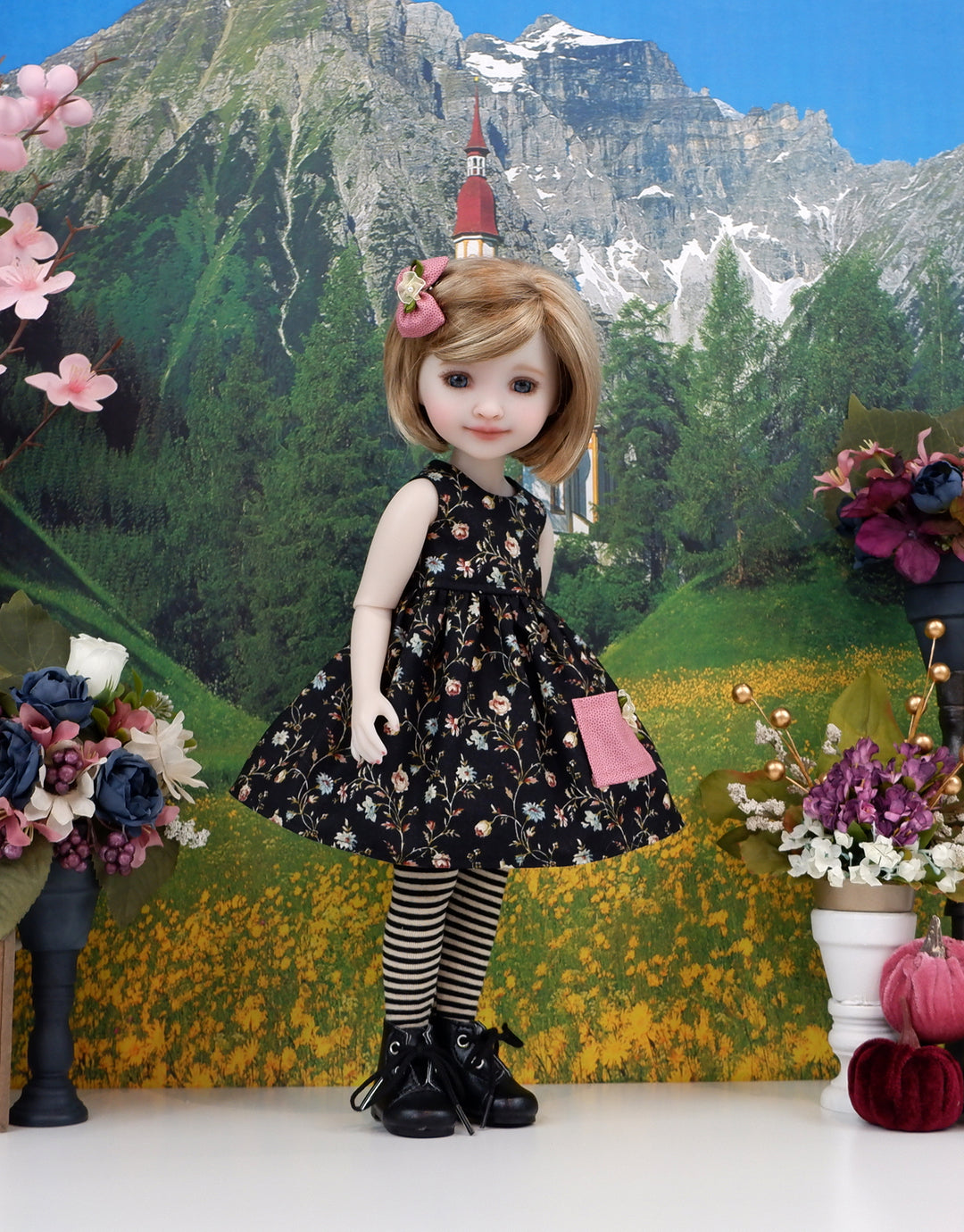 Evening Wildflowers - dress, sweater &amp; boots for Ruby Red Fashion Friends doll