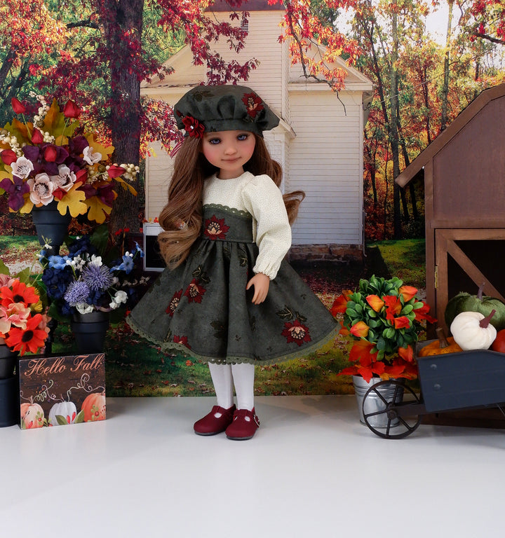 Evergreen Blooms - dress with shoes for Ruby Red Fashion Friends doll