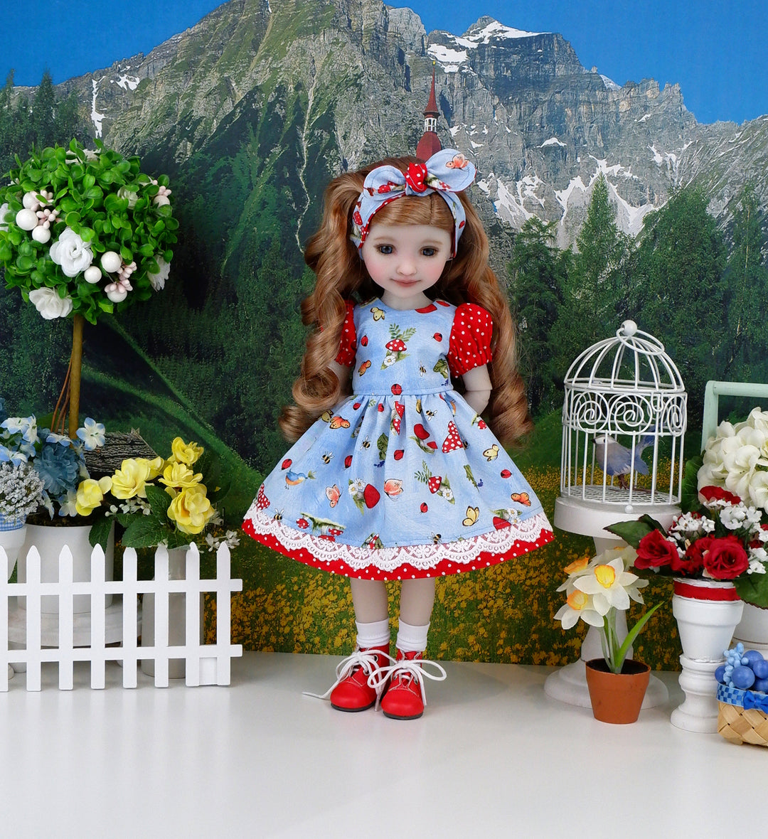 Fairytale Mushrooms - dress and boots for Ruby Red Fashion Friends doll