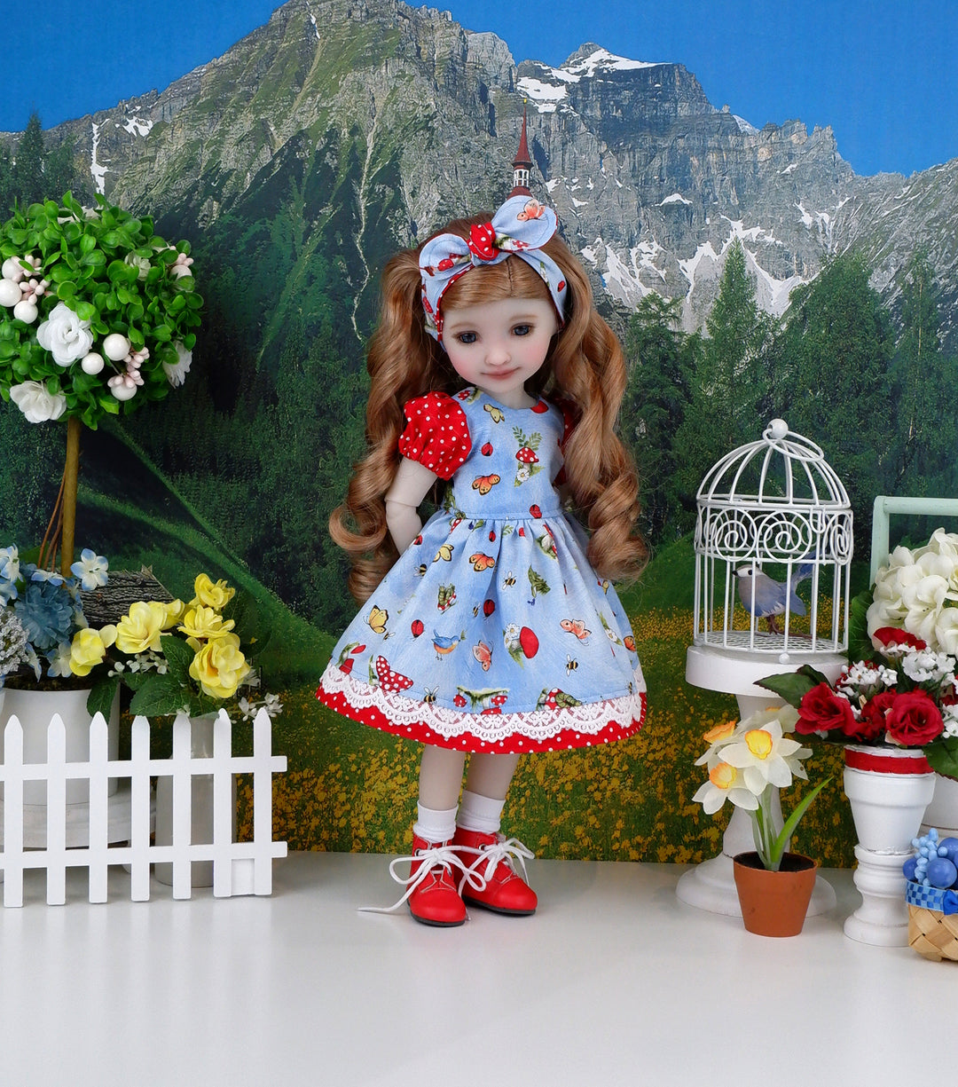 Fairytale Mushrooms - dress and boots for Ruby Red Fashion Friends doll