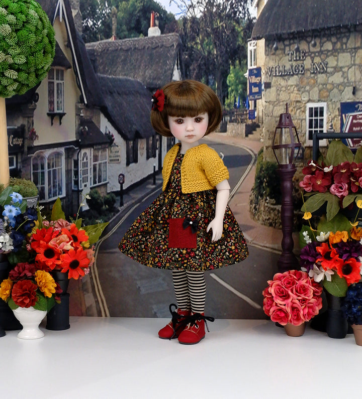 Fall Garden - dress with sweater & boots for Ruby Red Fashion Friends doll